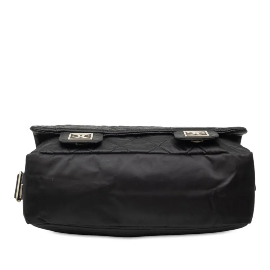 Chanel CC Quilted Nylon Sports Line Messenger Bag Black Very good - Inside View