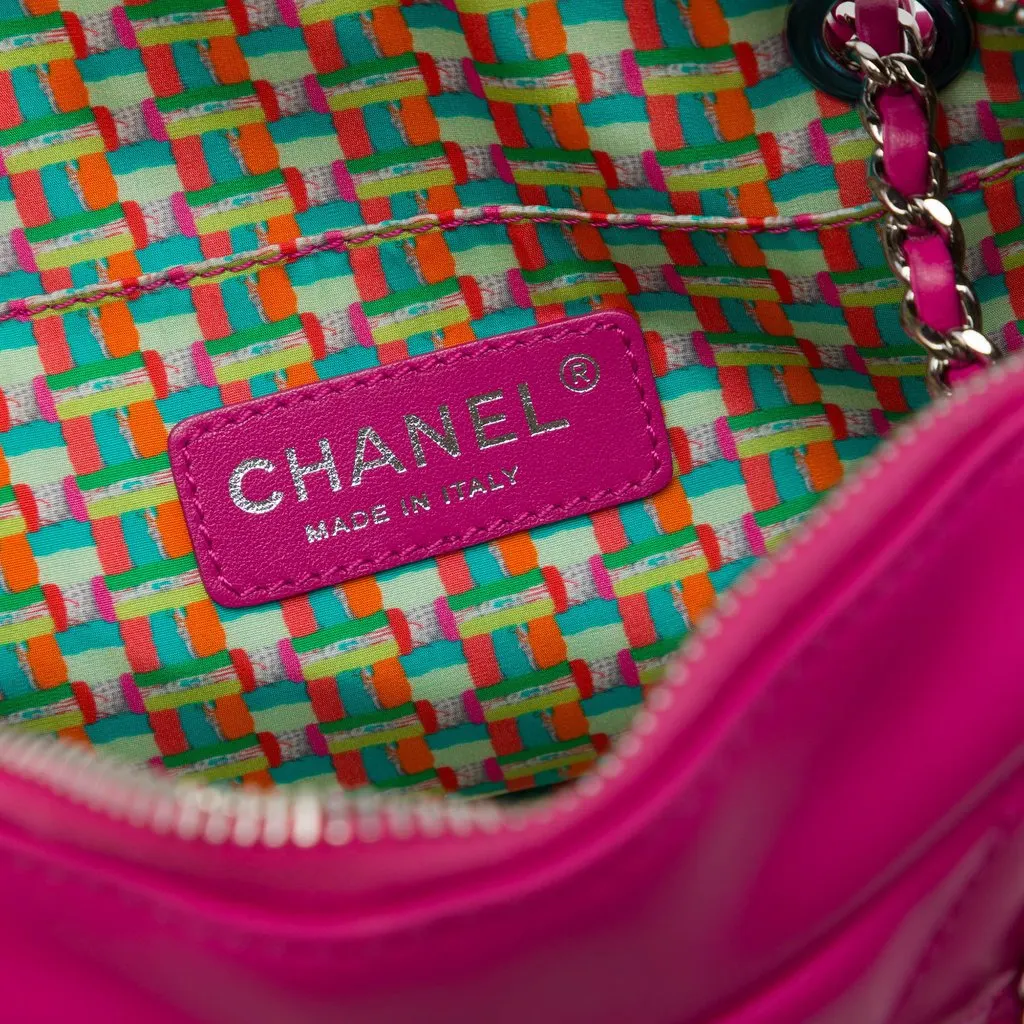Chanel Small CC Quilted Rubberized Lambskin Coco Rain Camera Bag Pink Leather Very good - Box View