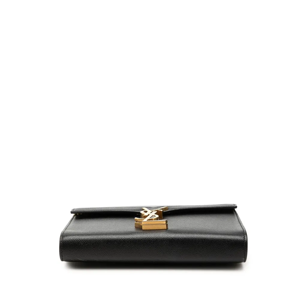 Saint Laurent Grain De Poudre Monogram Cassandra Chain Wallet Black Leather Very good - Inside View