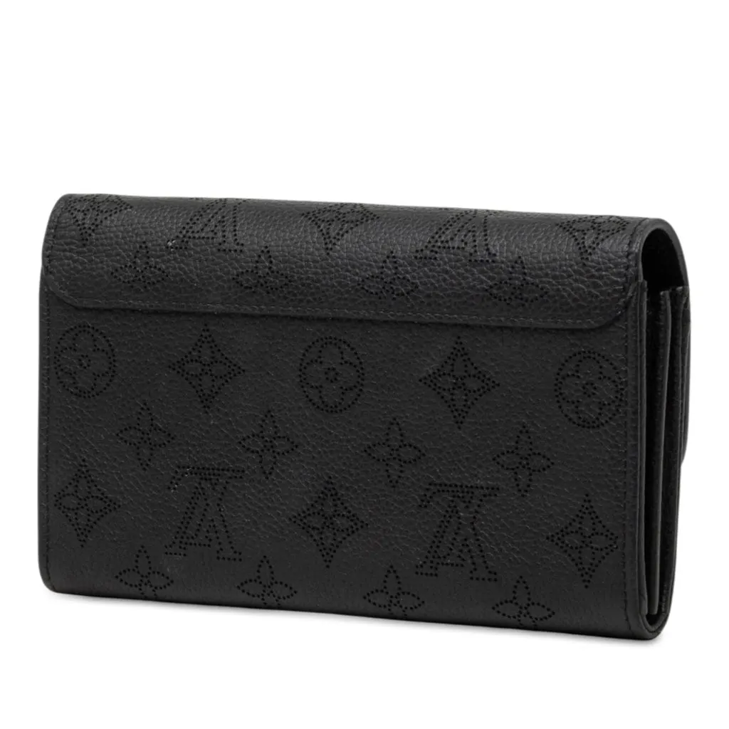 Louis Vuitton Monogram Mahina Iris Long Wallet Black Leather Very good - Back View
