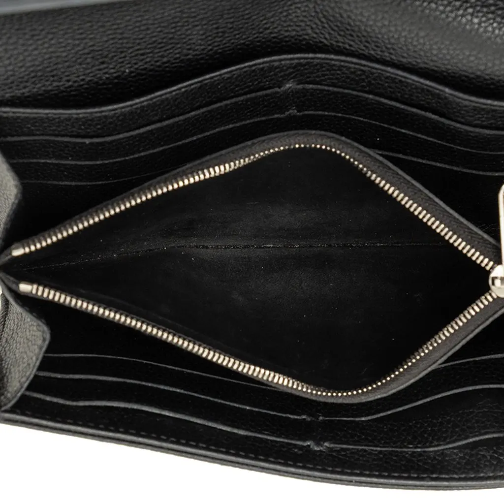 Louis Vuitton Monogram Mahina Iris Long Wallet Black Leather Very good - Box View