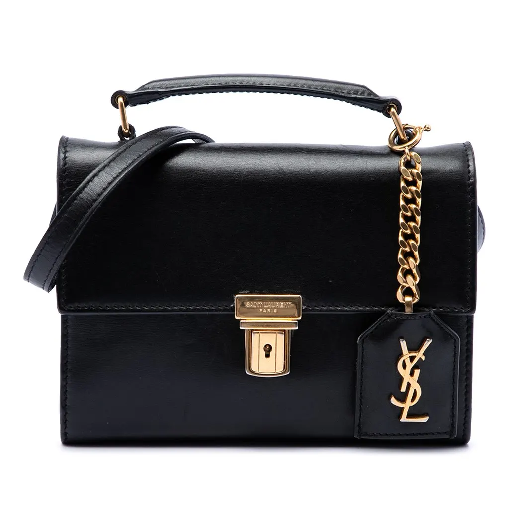 Saint Laurent Mini Smooth Calfskin High School Satchel Black Leather Very good - Front View
