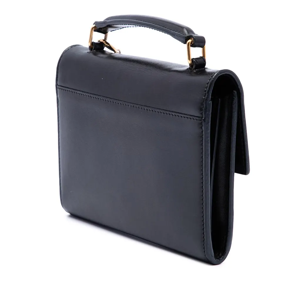 Saint Laurent Mini Smooth Calfskin High School Satchel Black Leather Very good - Back View