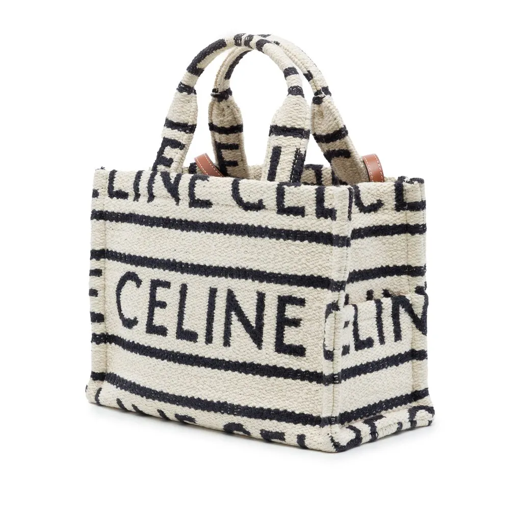 Celine Small Canvas Cabas Thais Satchel Beige Very good - Back View