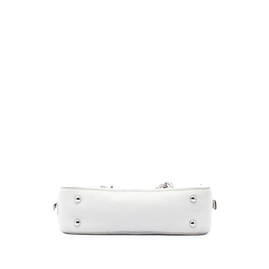 Prada Vitello Daino Grommet Chain Shoulder Bag White Leather Very good - Inside View