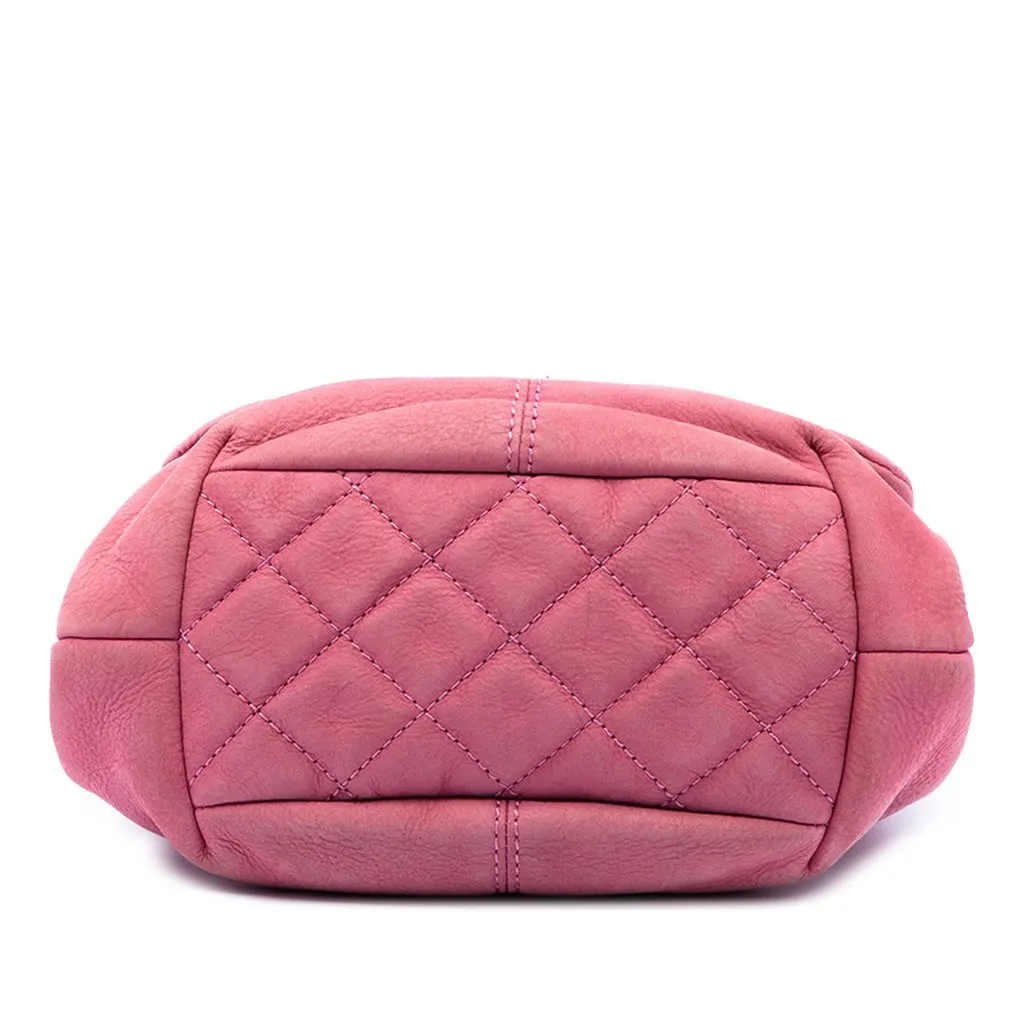 Chanel Mini Quilted Nubuck Trianon Messenger Flap Pink Leather Very good - Inside View