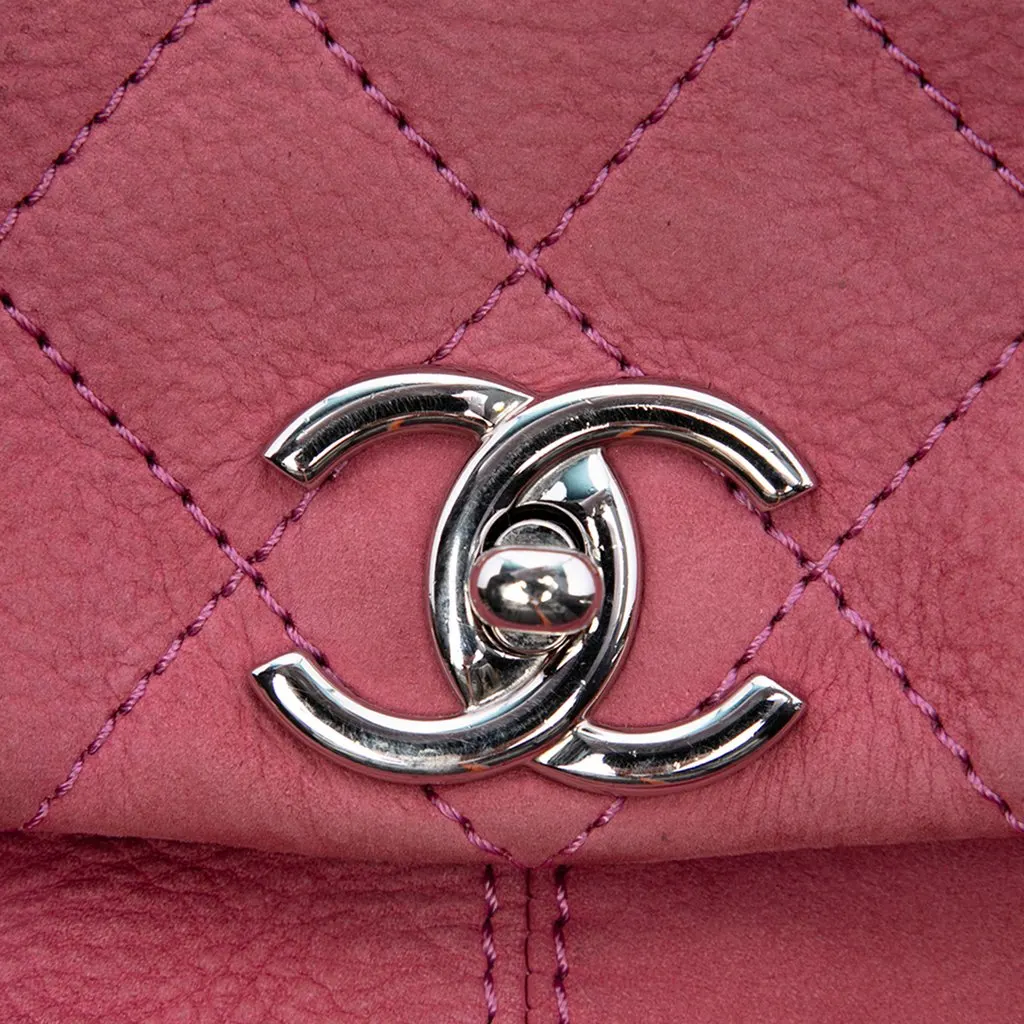 Chanel Mini Quilted Nubuck Trianon Messenger Flap Pink Leather Very good - Box View