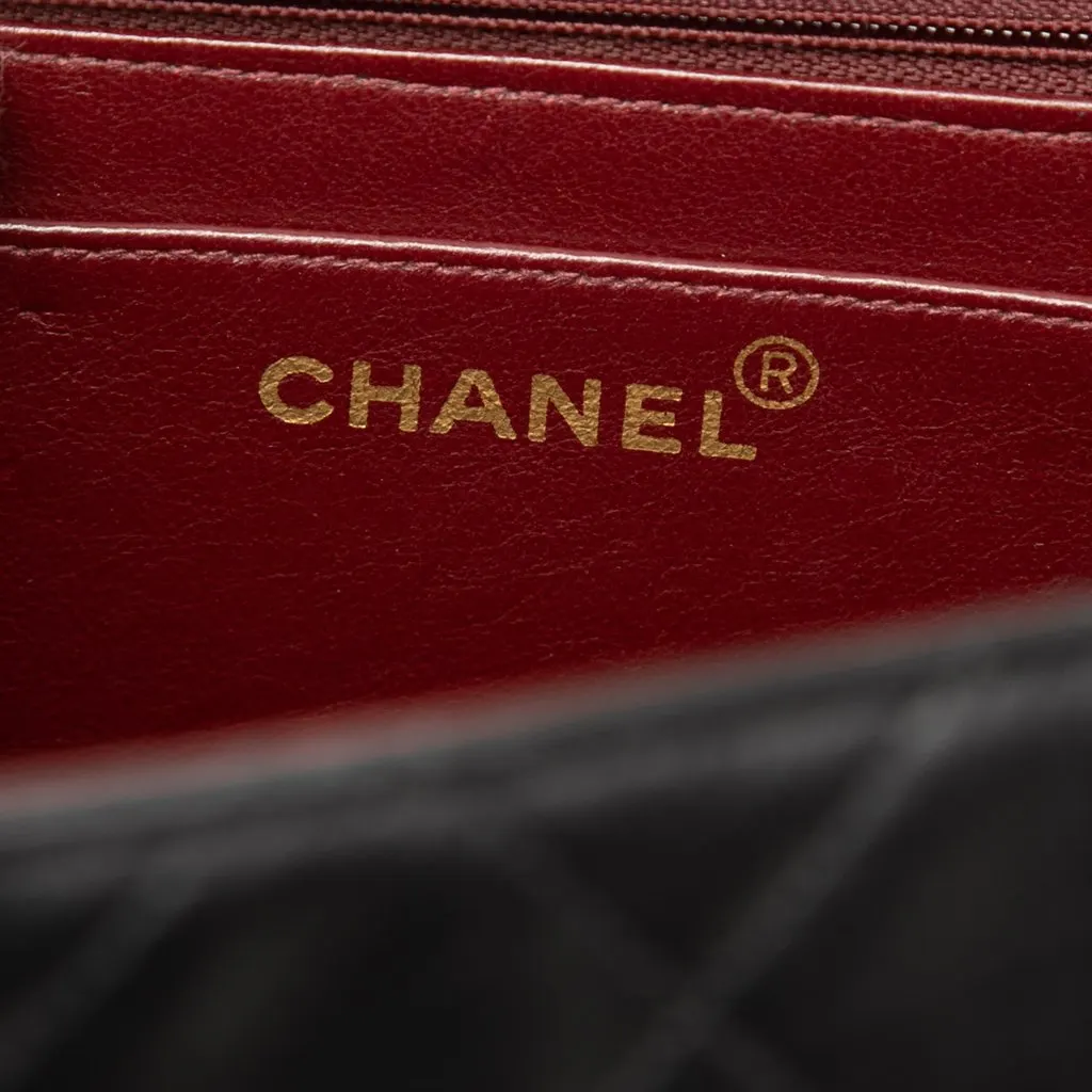 Chanel Maxi XL Classic Lambskin Single Flap Black Leather Good - Box View