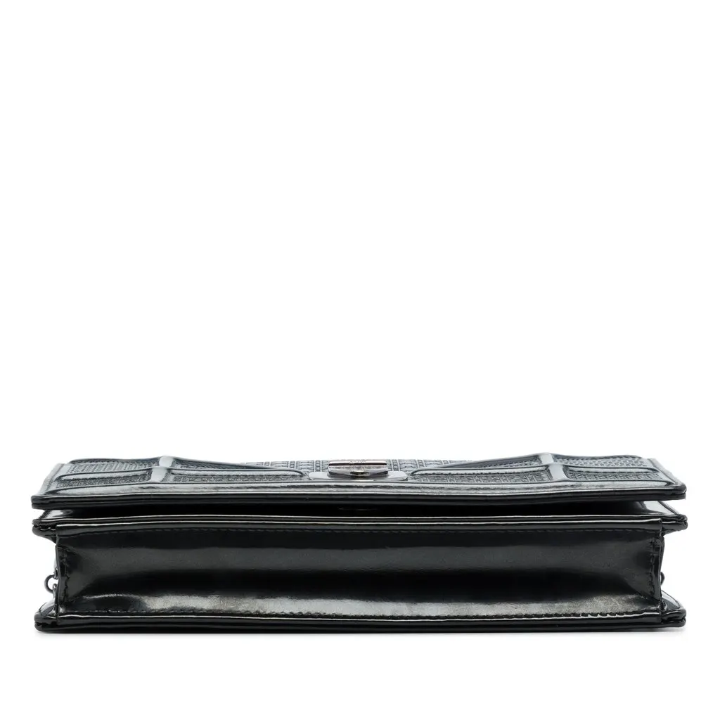 Dior Metallic Patent Microcannage Diorama Wallet on Chain Black Leather Very good - Inside View