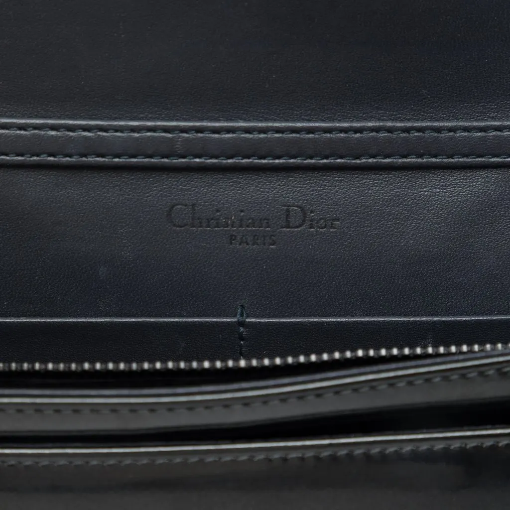 Dior Metallic Patent Microcannage Diorama Wallet on Chain Black Leather Very good - Box View