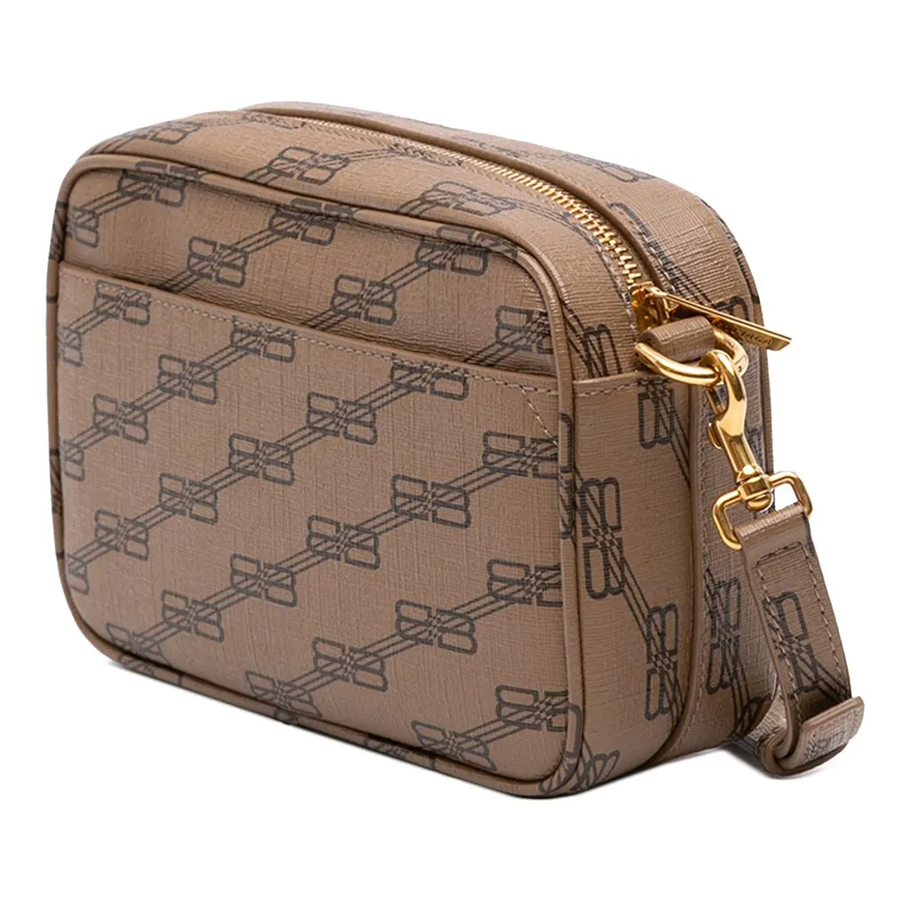 Balenciaga Small BB Monogram Coated Canvas Signature Camera Bag Brown Canvas Good - Back View