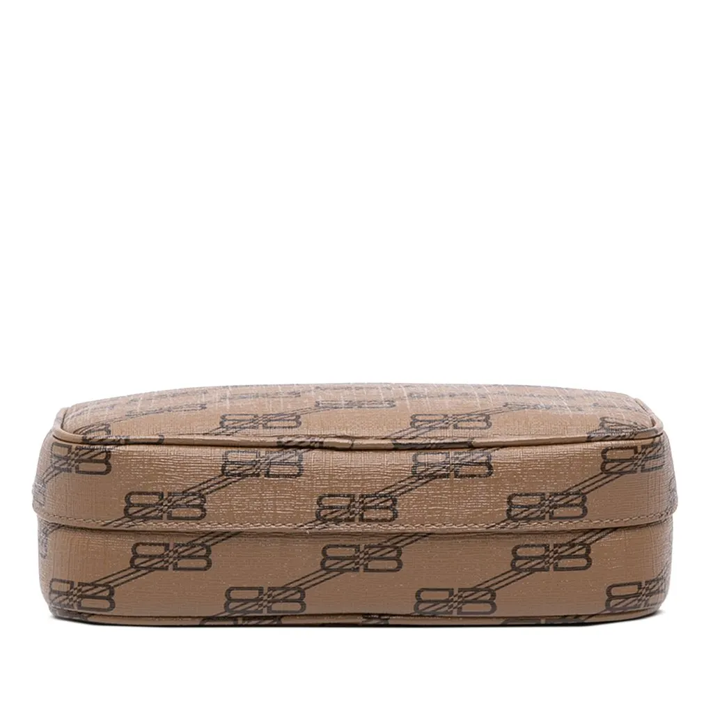 Balenciaga Small BB Monogram Coated Canvas Signature Camera Bag Brown Canvas Good - Inside View