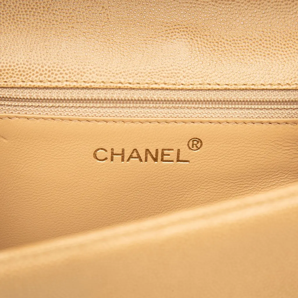Chanel CC Caviar Twisted Strap Shoulder Bag Brown Leather Very good - Box View