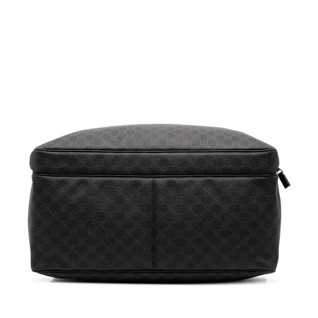 Gucci GG Supreme Travel Bag Black Canvas Good - Inside View