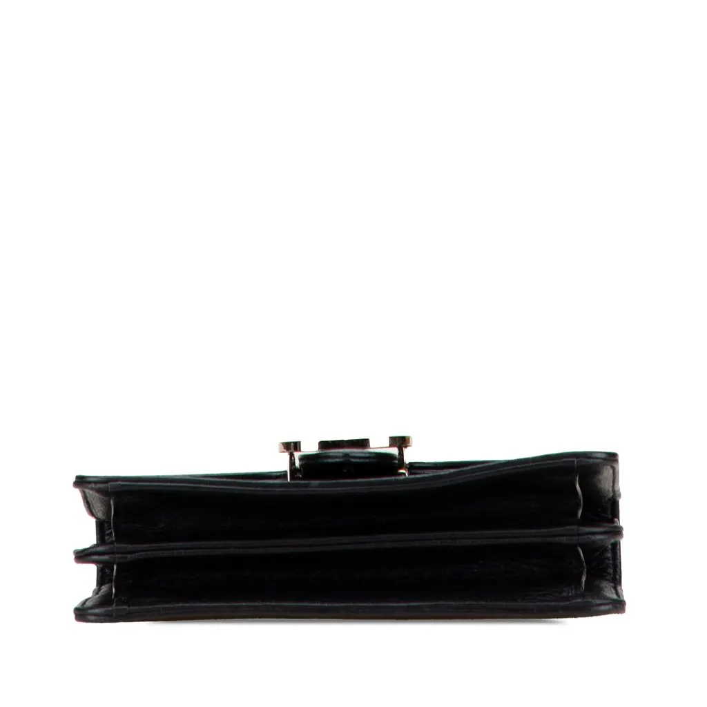 Gucci Small Dollar Calfskin Interlocking G Crossbody Black Leather Very good - Inside View