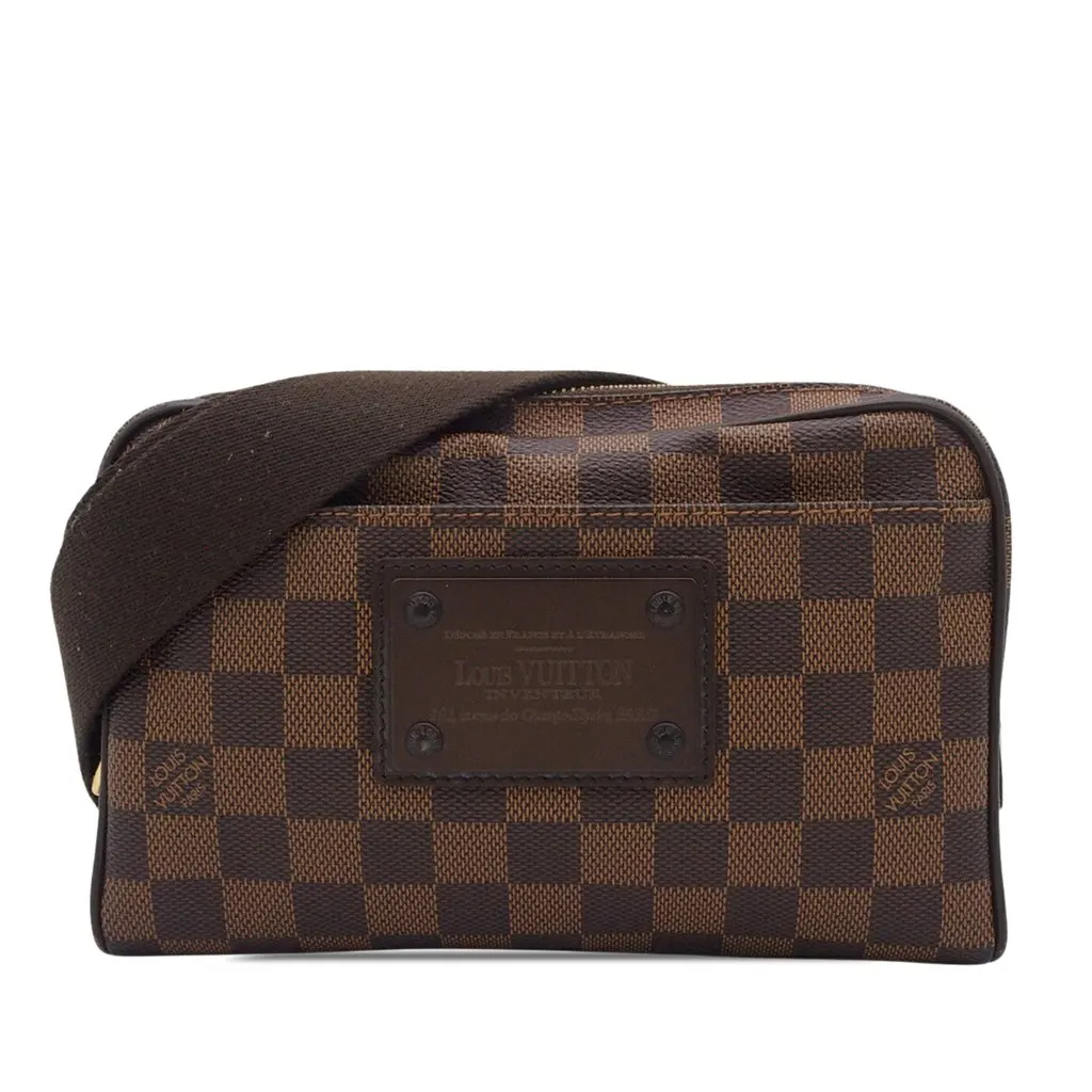 Louis Vuitton Damier Ebene Brooklyn Bum Bag Brown Very good - Front View