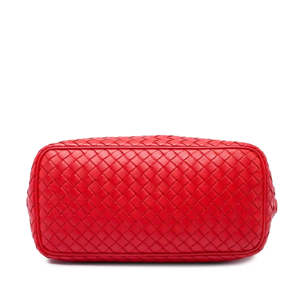 Bottega Veneta Nappa Intrecciato Shoulder Bag Red Leather Very good - Inside View