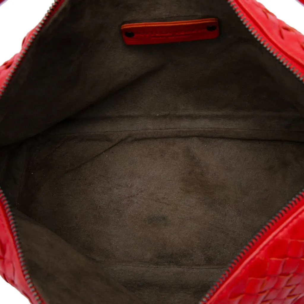 Bottega Veneta Nappa Intrecciato Shoulder Bag Red Leather Very good - Model View