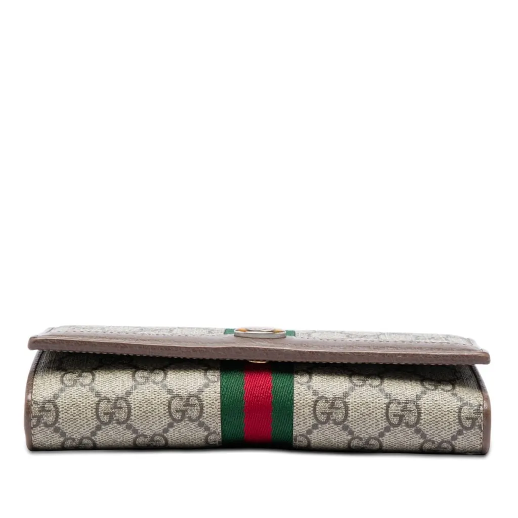 Gucci GG Supreme Web Ophidia Wallet on Chain Beige Very good - Inside View