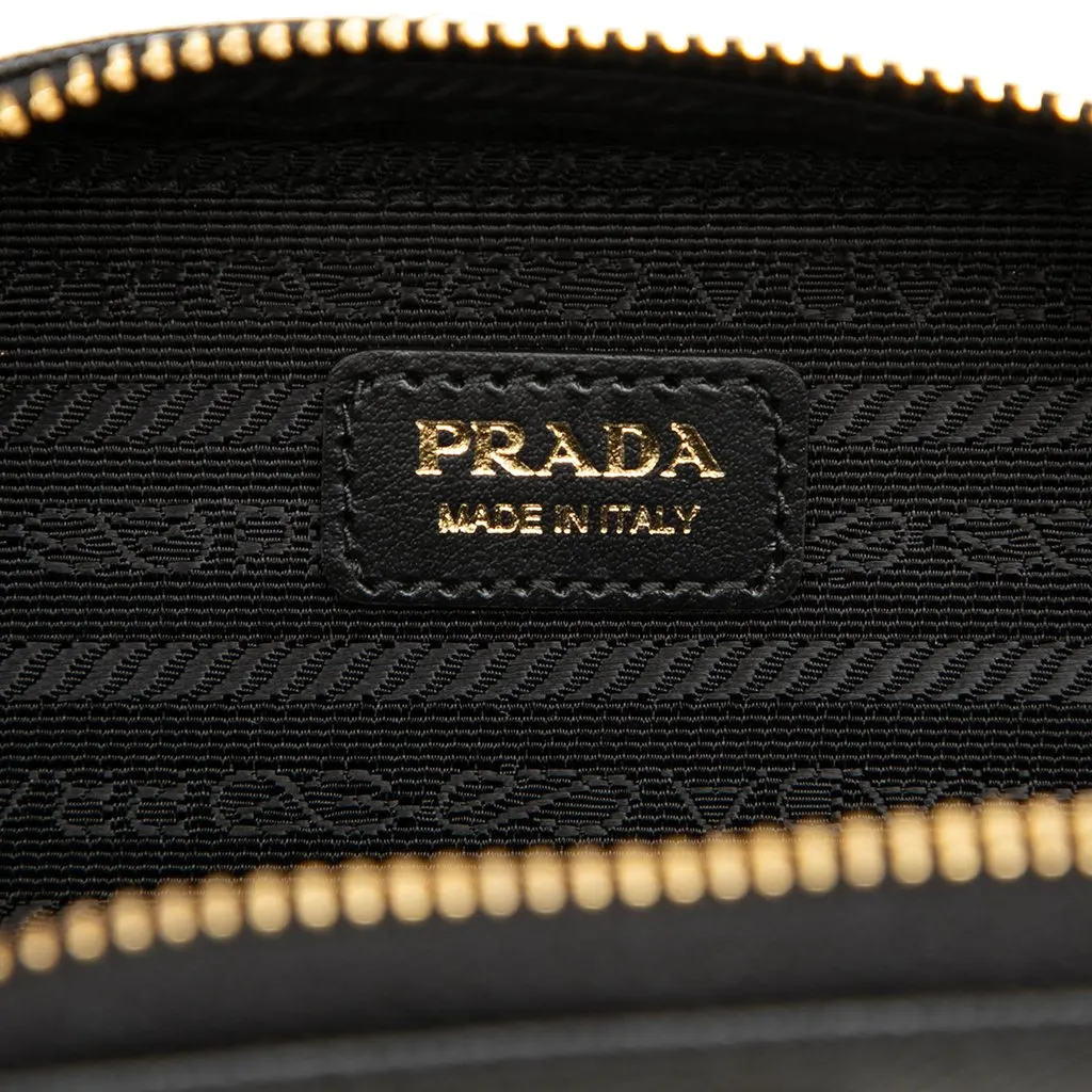 Prada Mini Saffiano Pouch Black Leather Good - Box View