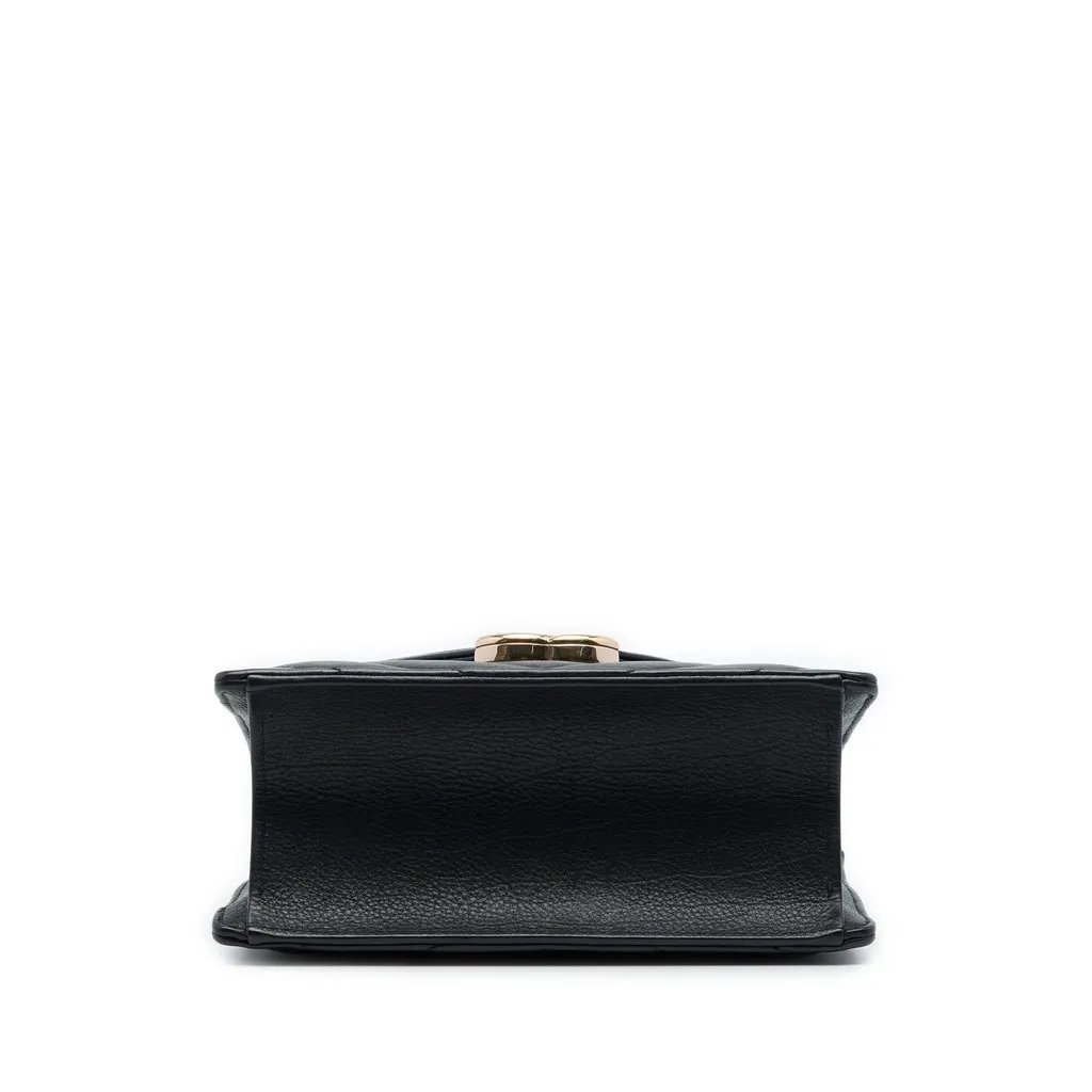 Chanel Small Chevron Calfskin Envelope Flap Black Leather Very good - Inside View