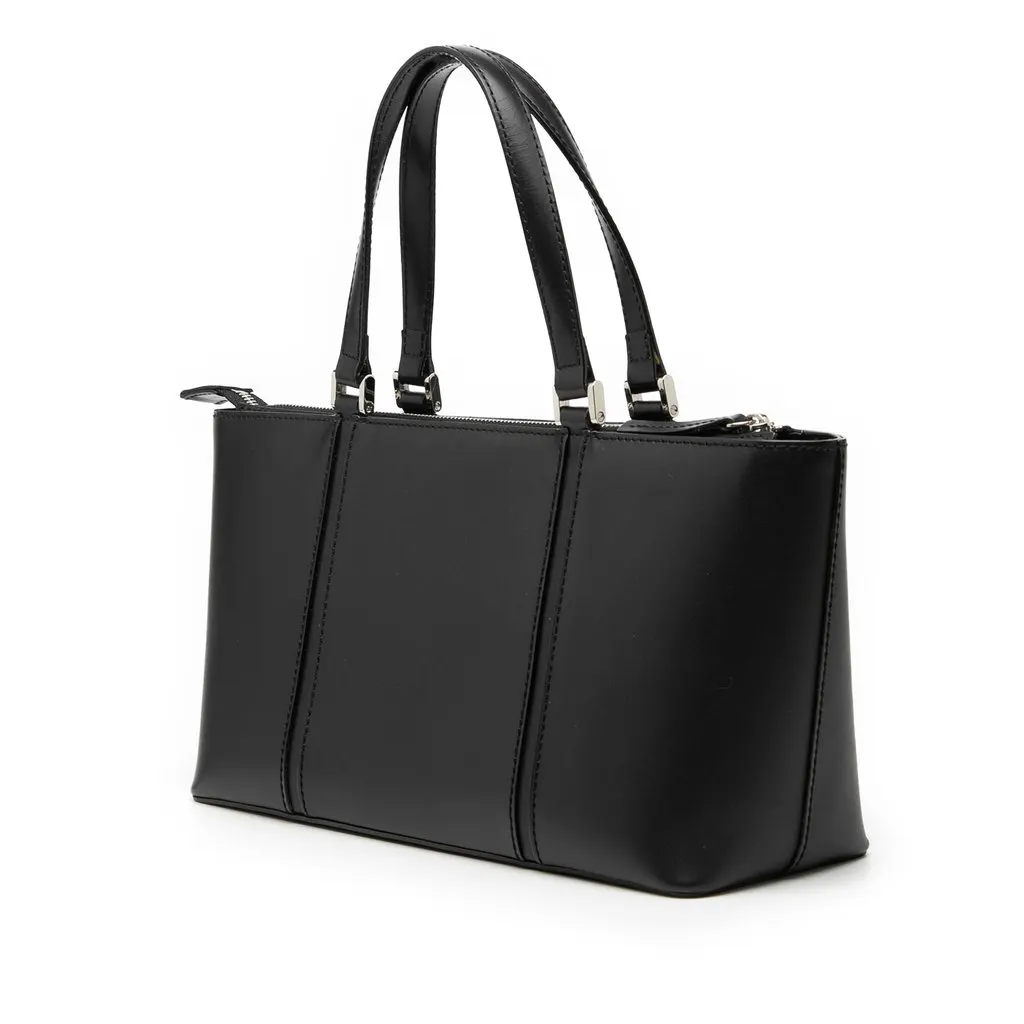 Burberry Leather Handbag Black Leather Good - Back View