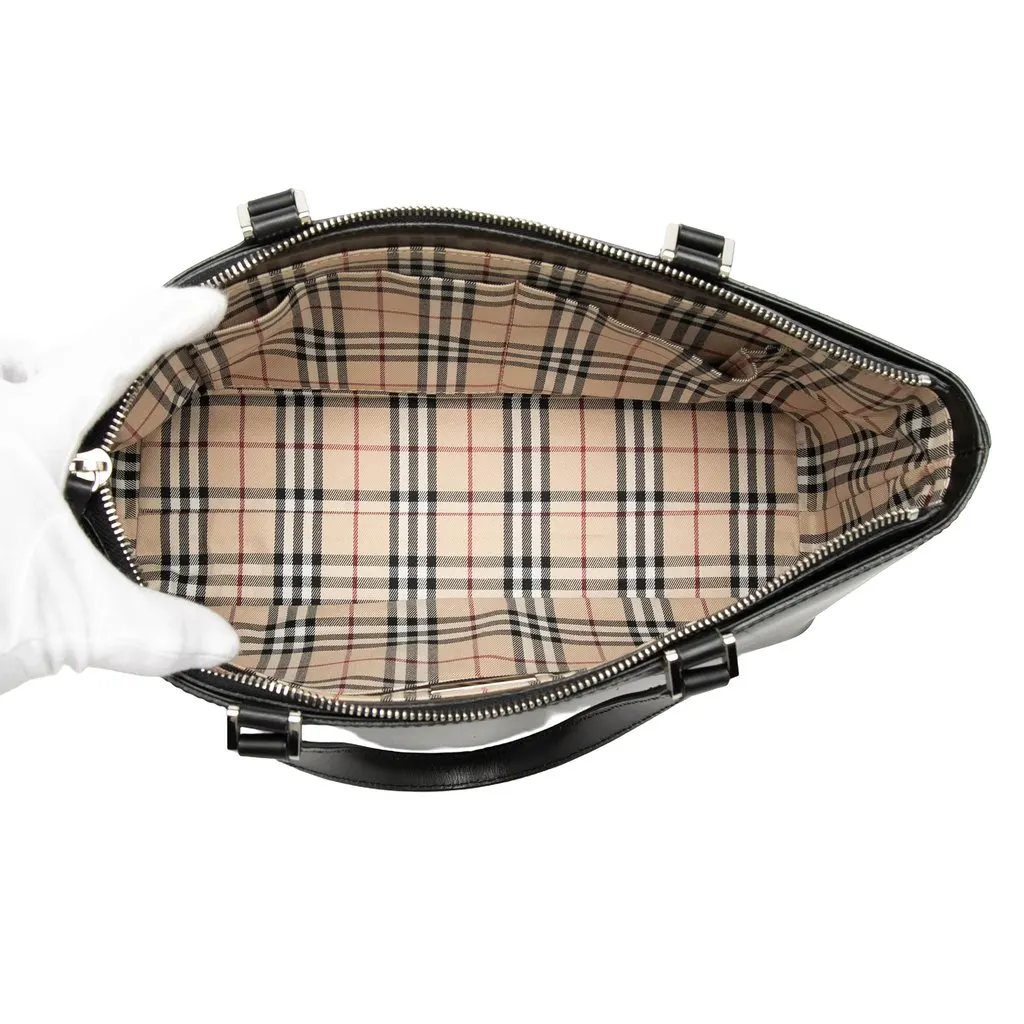 Burberry Leather Handbag Black Leather Good - Model View