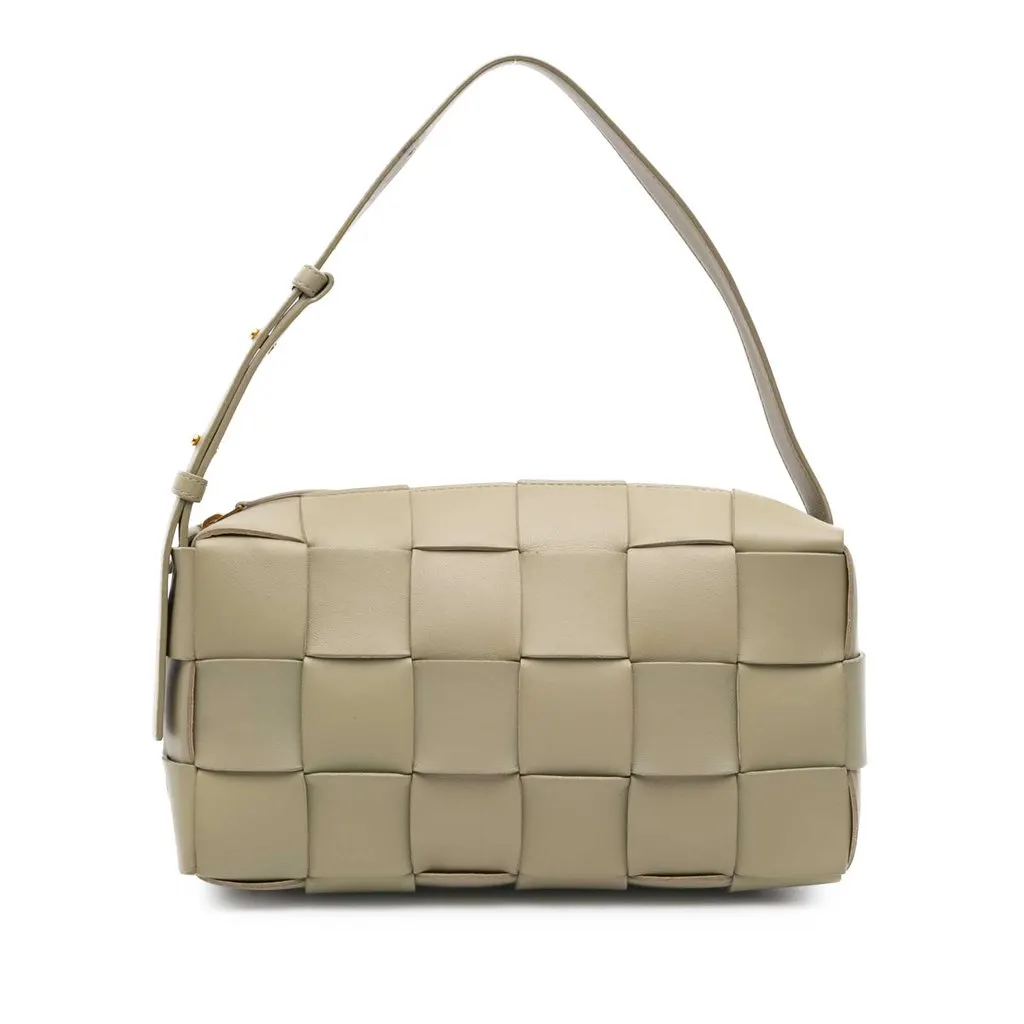 Bottega Veneta Nappa Intrecciato Brick Cassette Beige Leather Very good - Front View