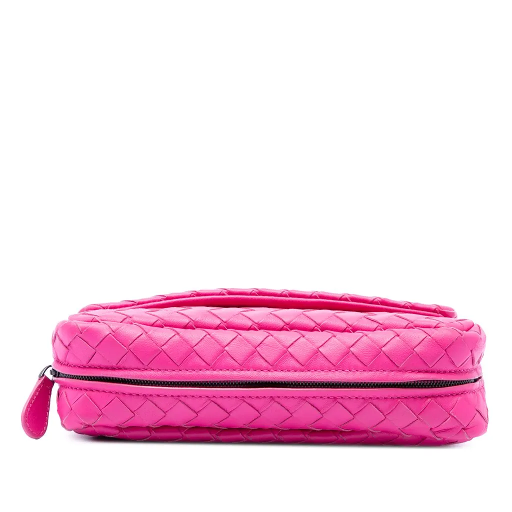 Bottega Veneta Mini Nappa Intrecciato Expandable Chain Flap Crossbody Pink Leather Very good - Inside View
