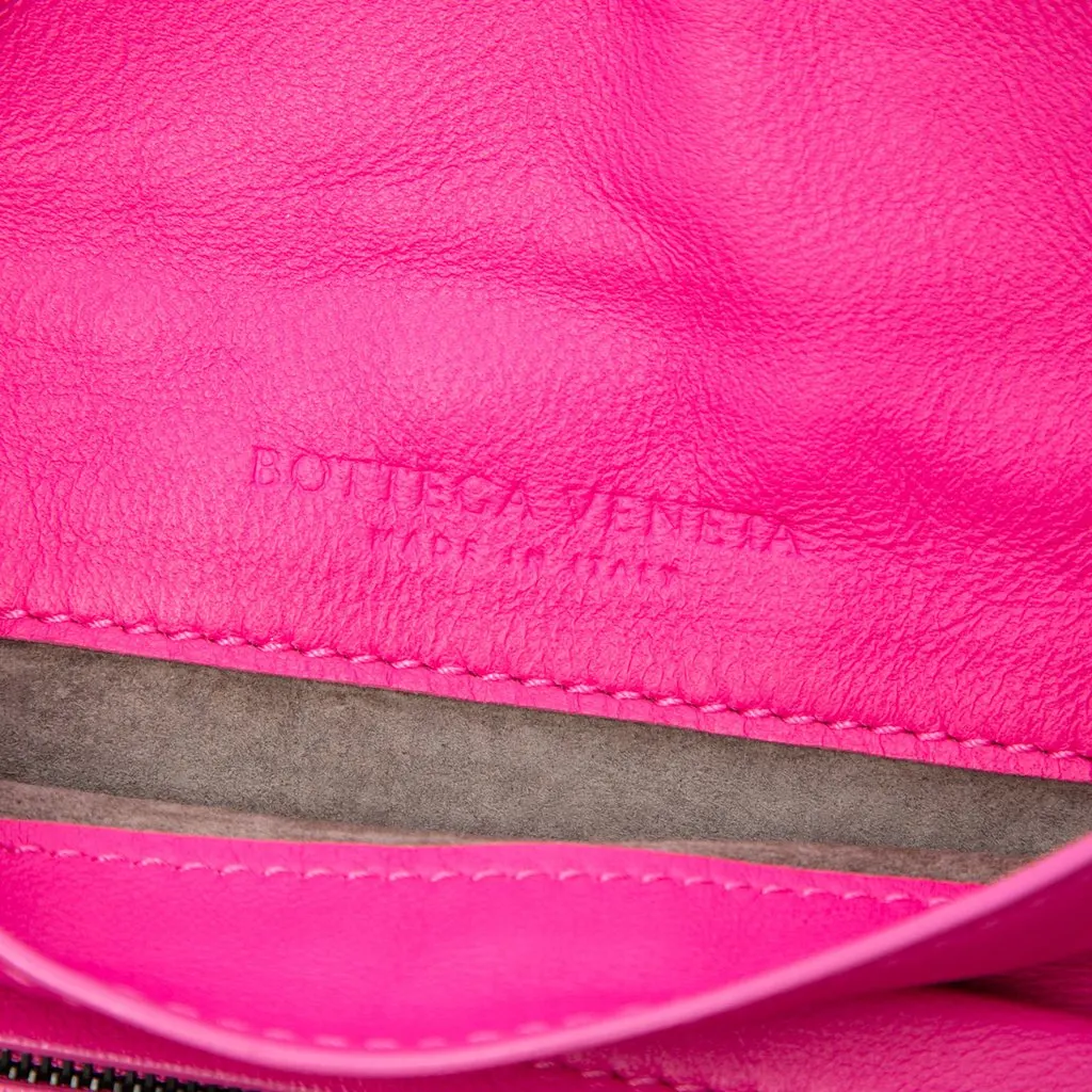 Bottega Veneta Mini Nappa Intrecciato Expandable Chain Flap Crossbody Pink Leather Very good - Box View