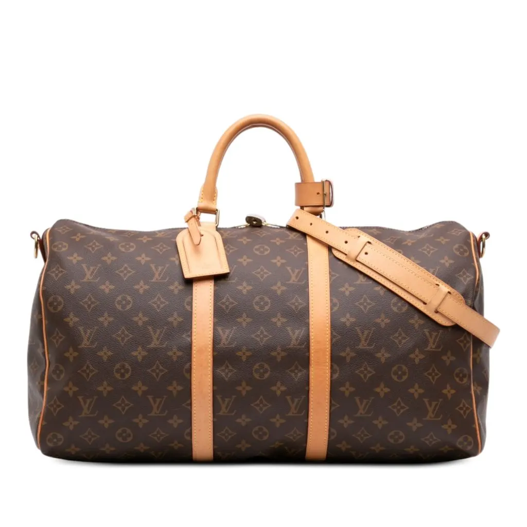 Louis Vuitton Monogram Keepall Bandouliere 50 Brown Very good - Front View