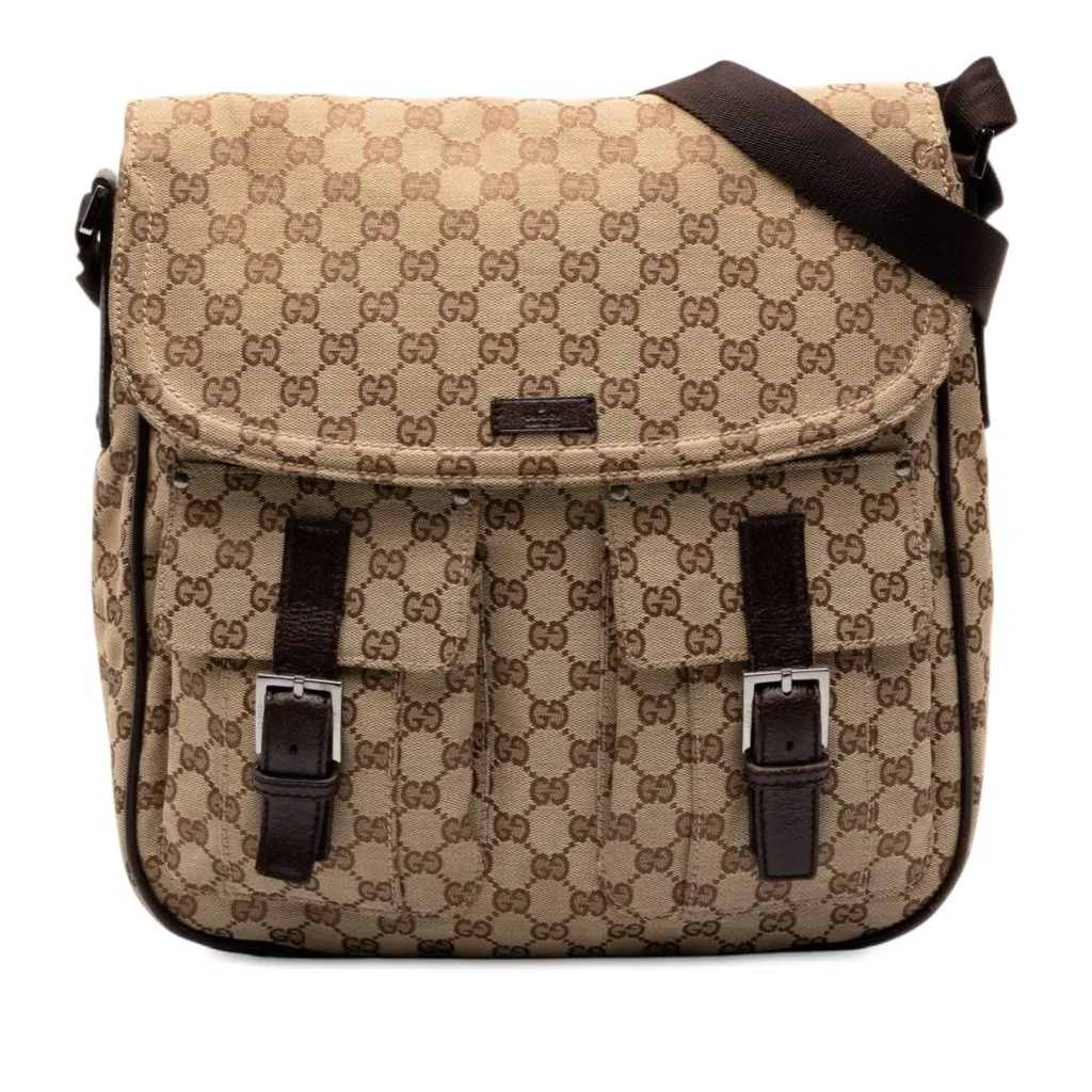 Gucci GG Canvas Crossbody Beige Canvas Very good - Front View