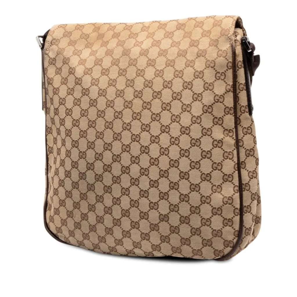 Gucci GG Canvas Crossbody Beige Canvas Very good - Back View