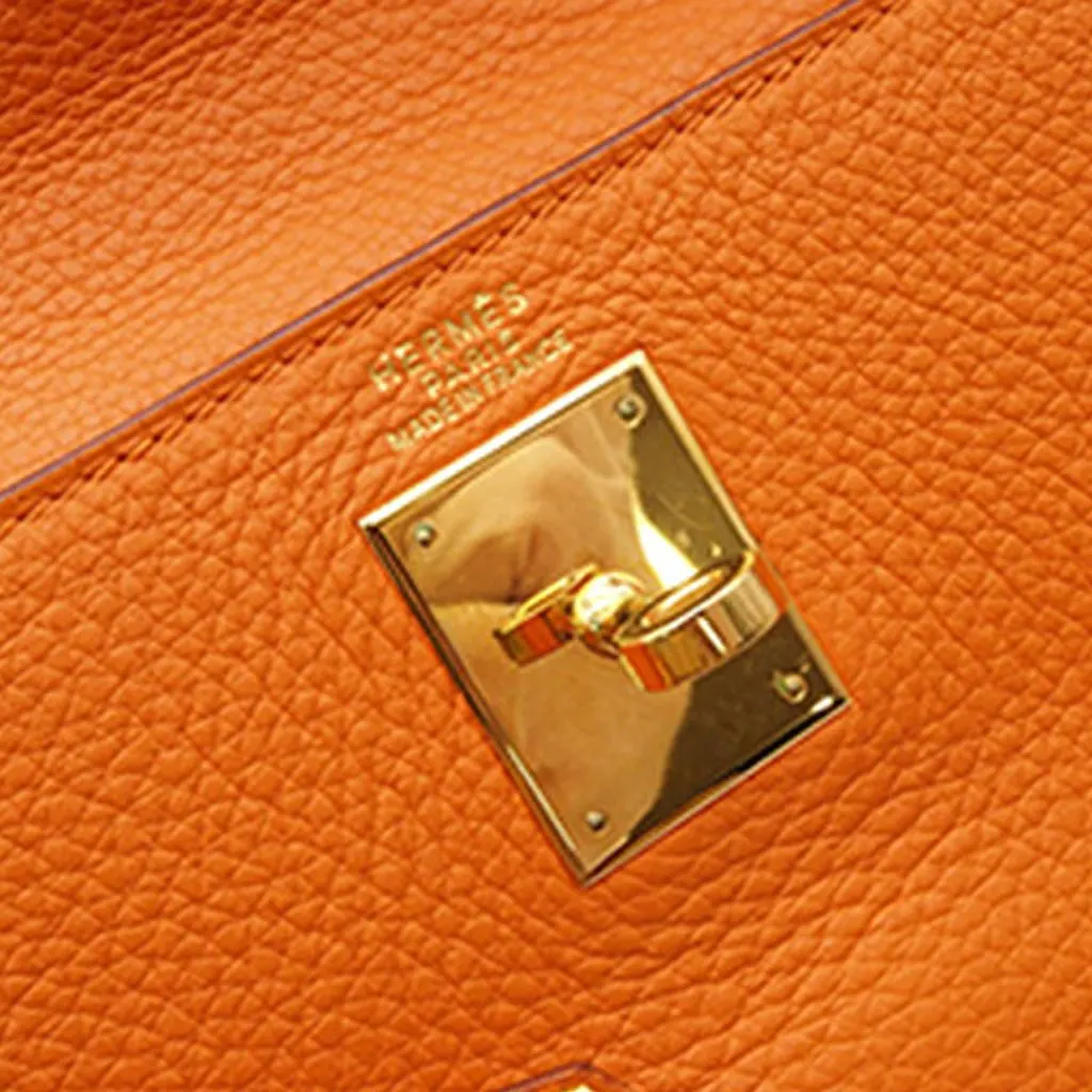 Hermès Togo Kelly II Retourne 32 Orange Leather Very good - Box View