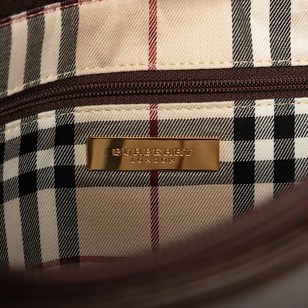 Burberry Leather Tote Brown Leather Very good - Box View