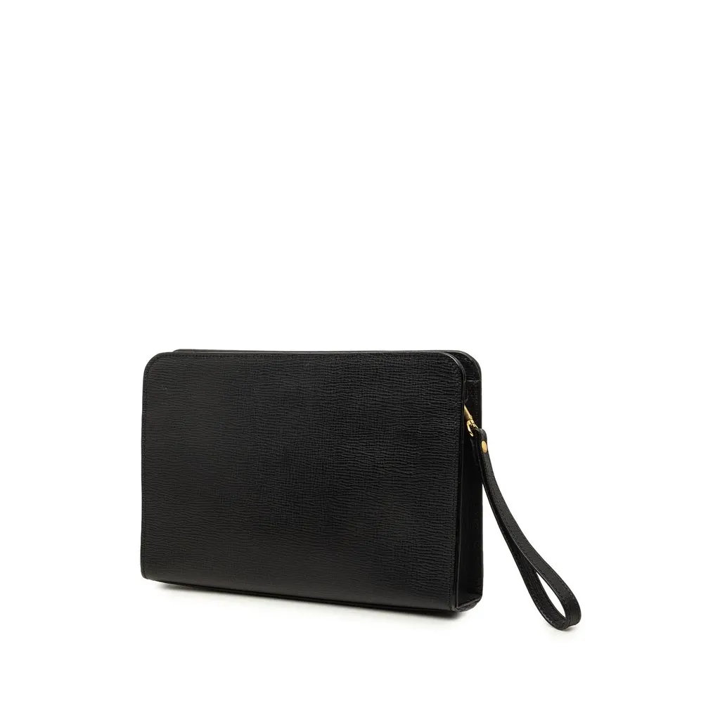 Burberry Leather Clutch Black Leather Very good - Back View