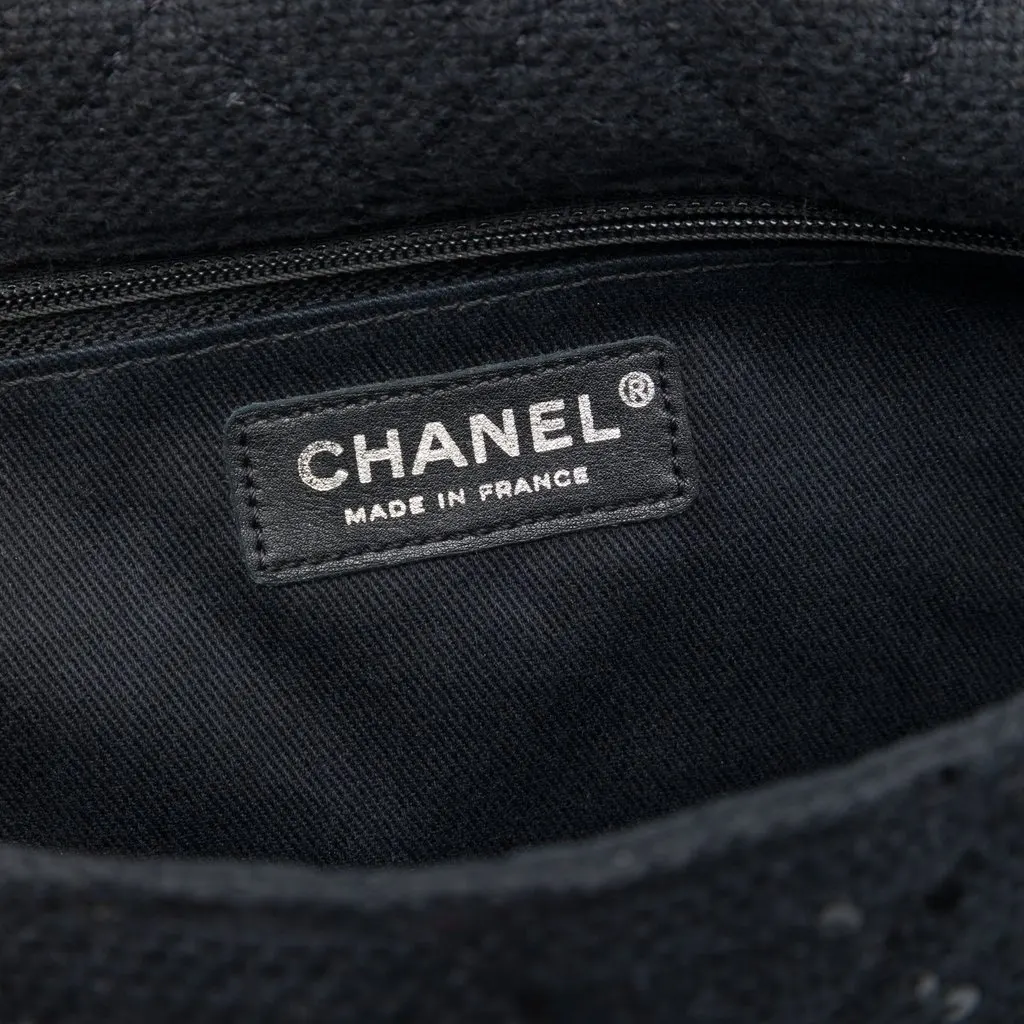 Chanel Jumbo Sequin Embellished Quilted Tweed Reissue 2.55 Messenger Flap Black Tweed Very good - Box View