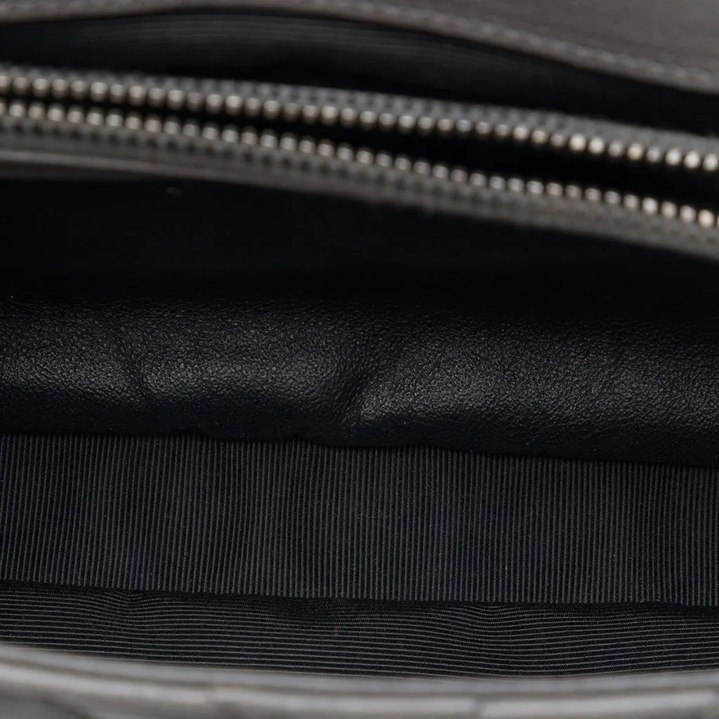 Saint Laurent Medium Chevron Sheepskin Monogram College Satchel MultiColor Leather Good - Model View