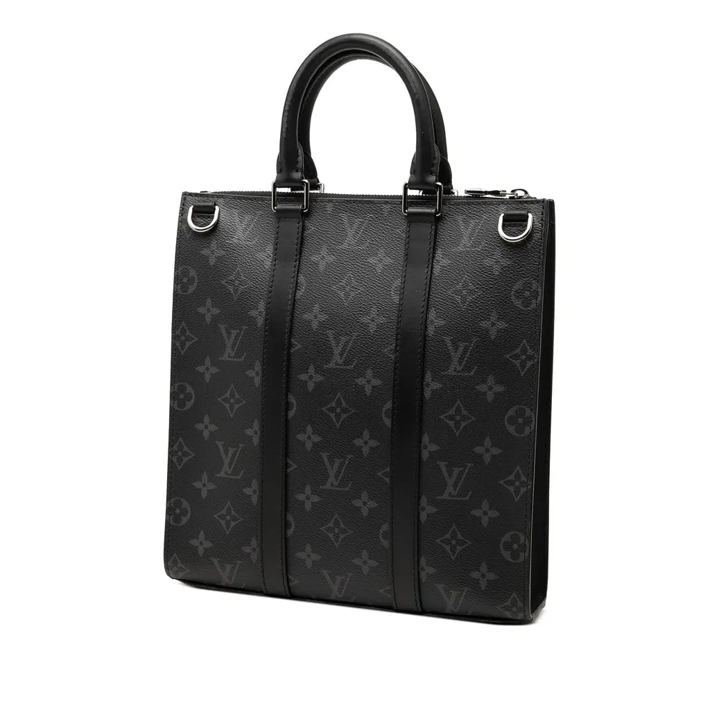 Louis Vuitton Monogram Eclipse Sac Plat Black Very good - Back View