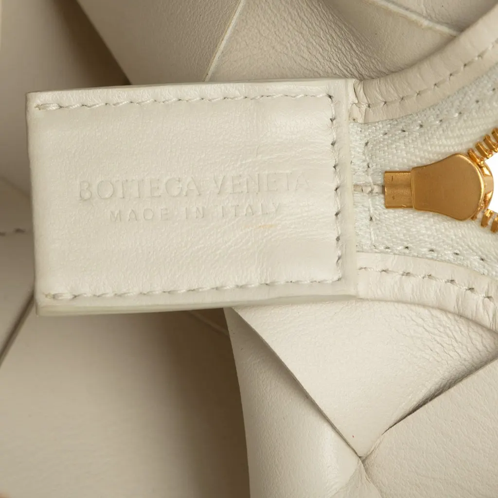 Bottega Veneta Mini Lambskin Intrecciato Cassette Camera Bag White Leather Very good - Box View