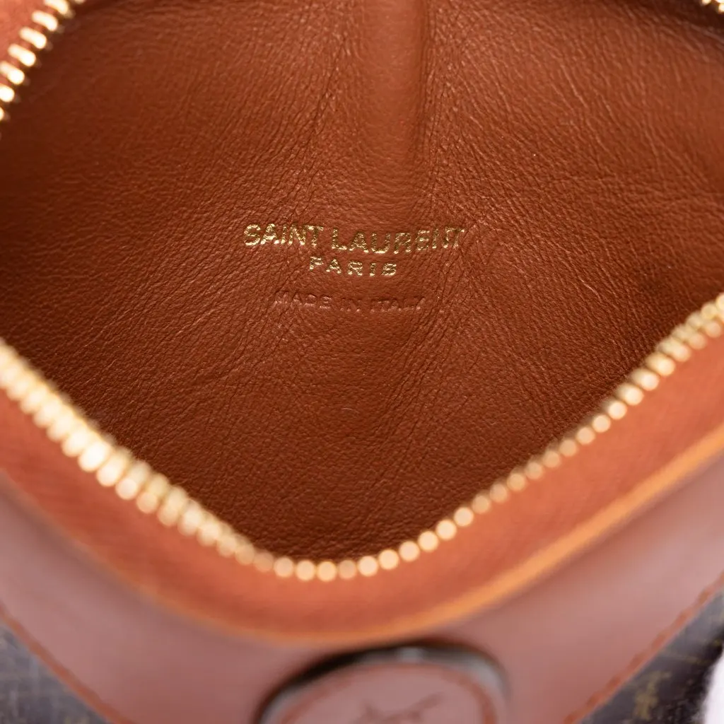 Saint Laurent Micro Le Monogramme Coated Canvas and Leather Coeur Crossbody Brown Canvas Good - Box View