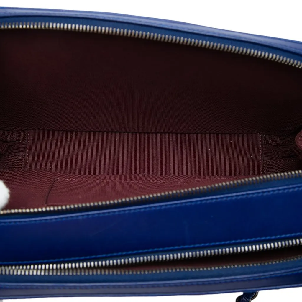 Chanel Large Quilted Lambskin Coco Boy Camera Bag Blue Leather Very good - Model View