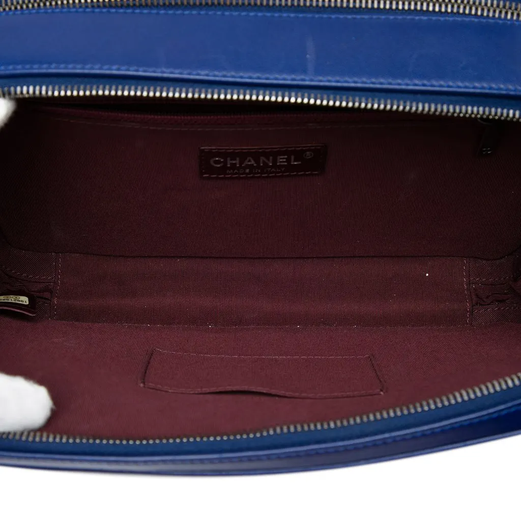 Chanel Large Quilted Lambskin Coco Boy Camera Bag Blue Leather Very good - Box View