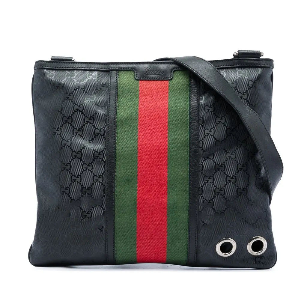 Gucci GG Imprime Web Crossbody Black Very good - Front View