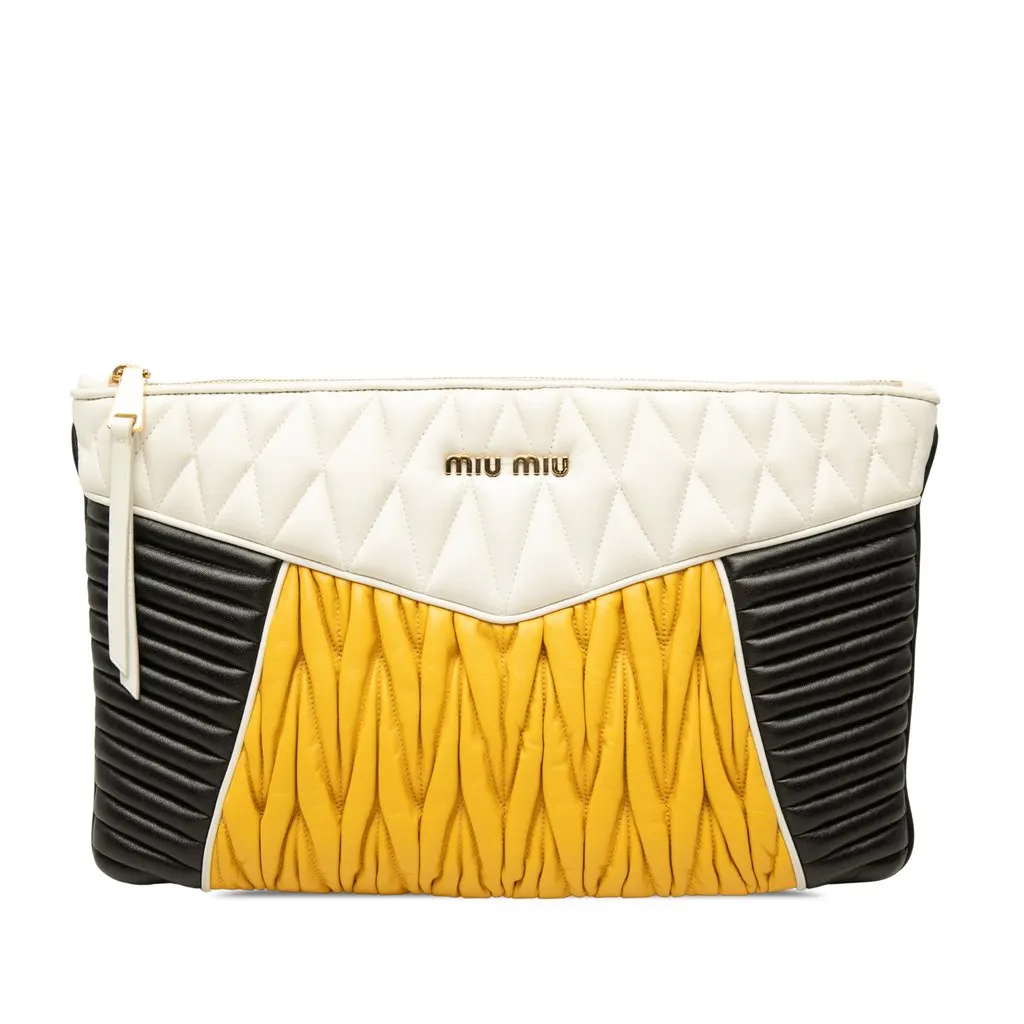 Miu Miu Nappa Biker Clutch MultiColor Leather Very good - Front View