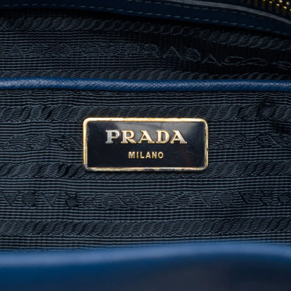 Prada Saffiano Lux Open Convertible Tote Blue Leather Very good - Box View