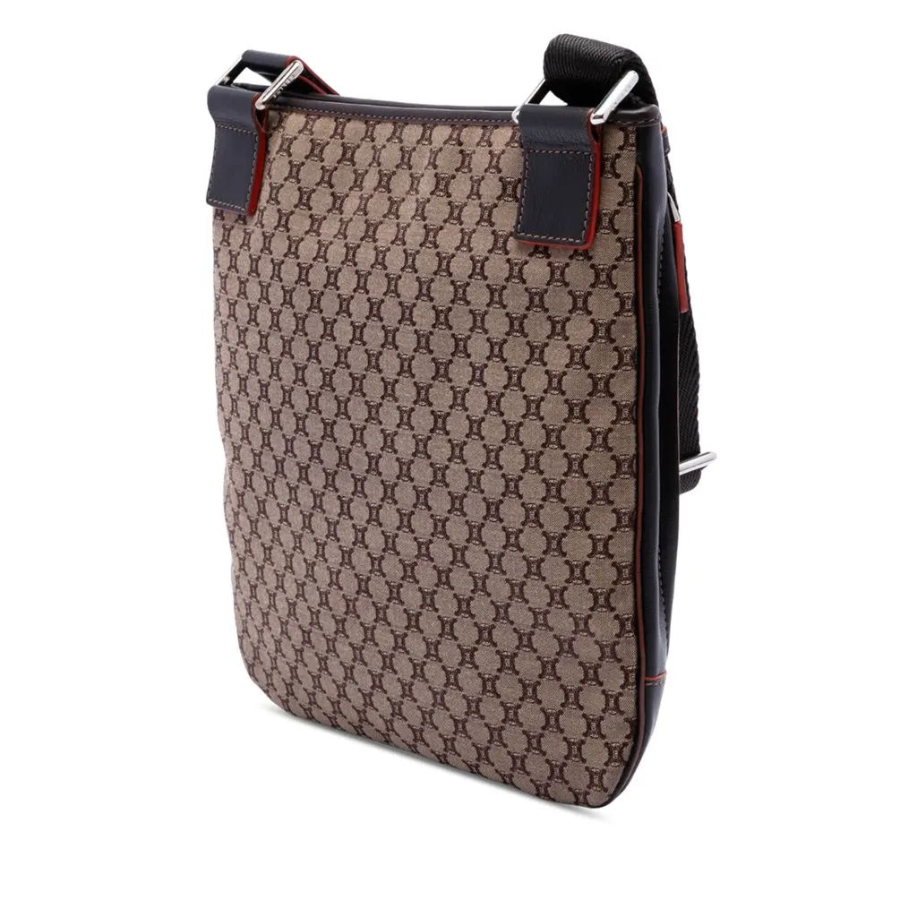 Celine Macadam Canvas Messenger Bag Beige Canvas Very good - Back View