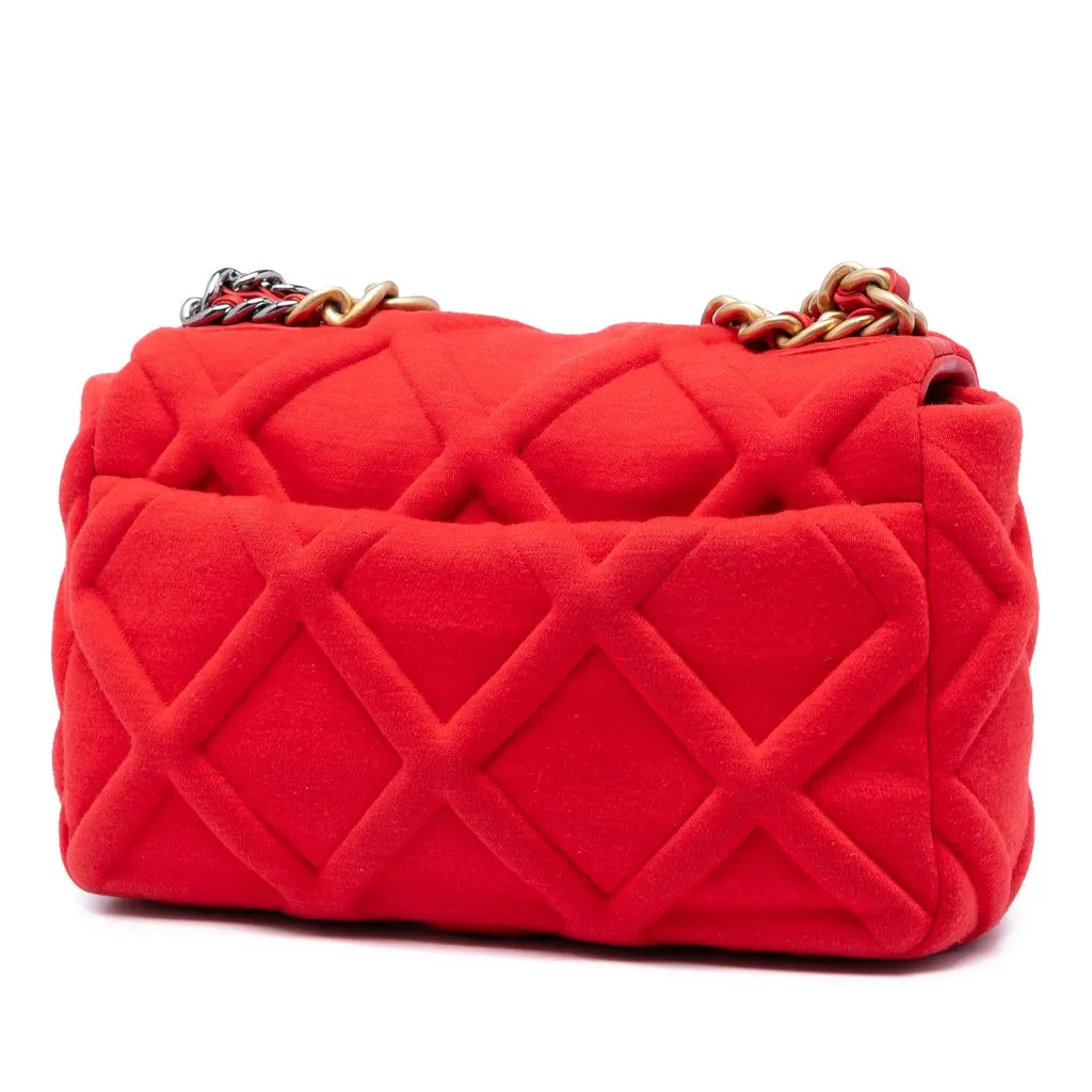 Chanel Medium Jersey 19 Flap Red Very good - Back View