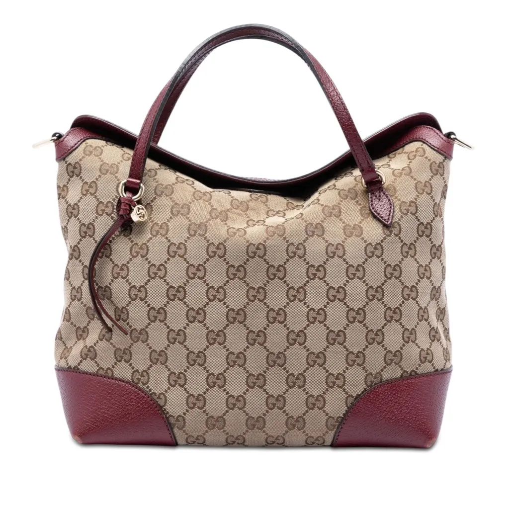 Gucci Medium GG Canvas Bree Fold Over Tote Beige Very good - Front View