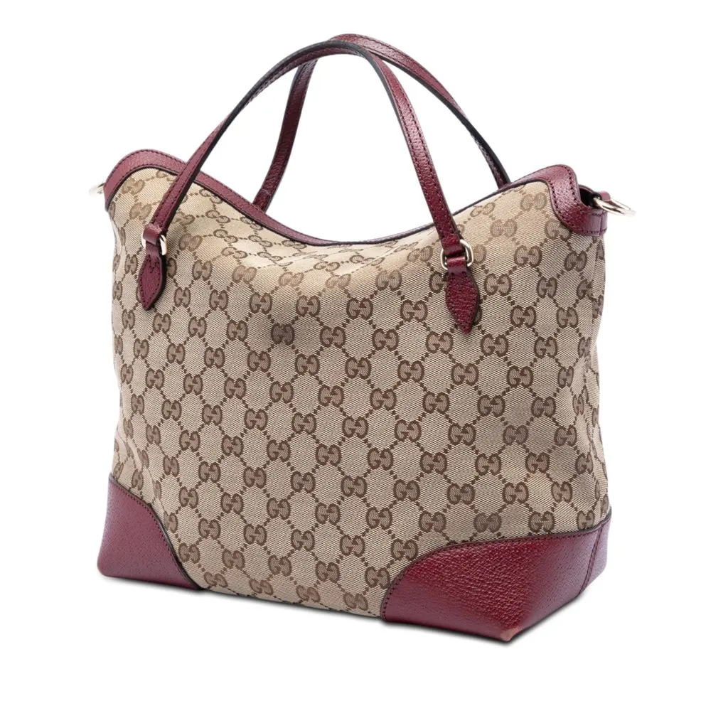 Gucci Medium GG Canvas Bree Fold Over Tote Beige Very good - Back View